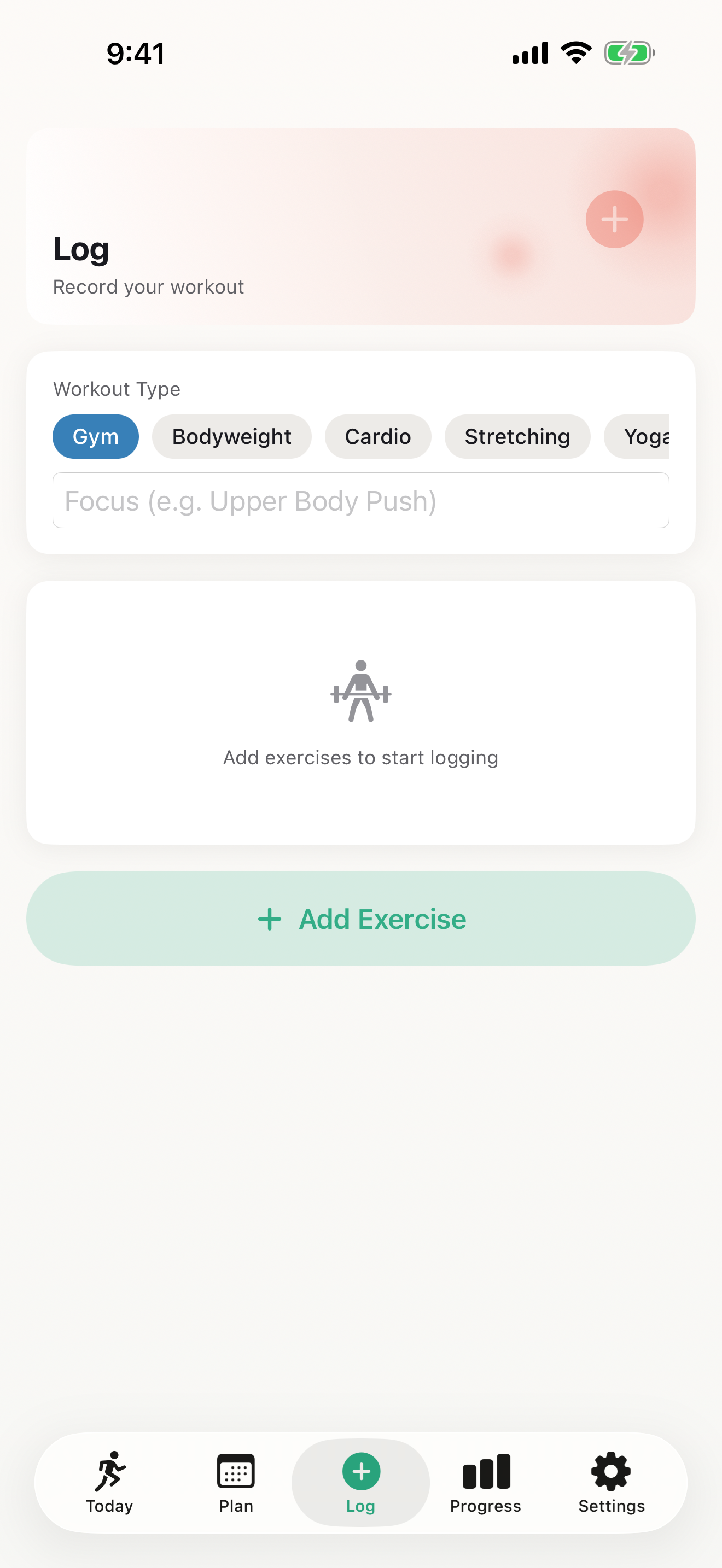 Workout Logging